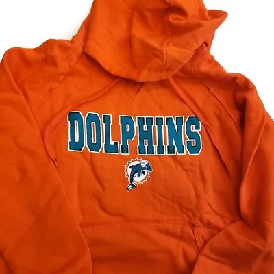 NFL Miami Dolphins Long Sleeve Pullover Womens Size M Hoodie Orange Team Apparel • $25.97