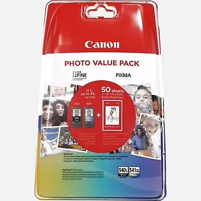 Genuine Canon PG540XL PG-540 / CL541 CL541XL Ink Cartridge - PIXMA MG4250 LOT • £51.59