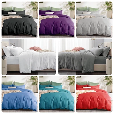 $27.99 • Buy 2200TC Soft Duvet/Doona/Quilt Cover Set Single/KS/Double/Queen/King/SK Size Bed