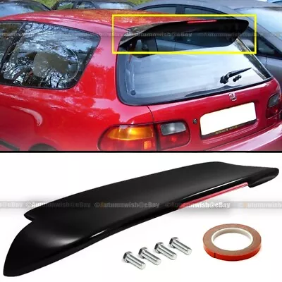 Fit 92-95 Honda Civic 3DR Hatchback Spoon Style Matte BLK Rear Spoiler Wing /LED • $89.99