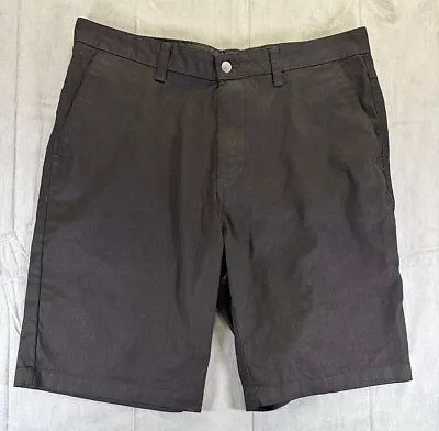 Volcom True To This Black Flat Front Mens Shorts Size 38 Chino 10  Inseam • $8.99