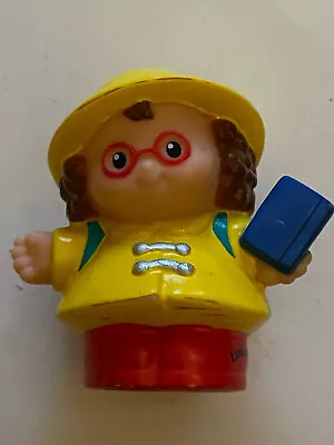 Fisher Price Little People Maggie Yellow Raincoat Backpack Holding Book Figure • $7.99