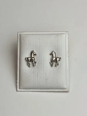 Sterling Silver Tiny Horse Stud Post Pierced Earrings  9mm X 6mm • $7.99