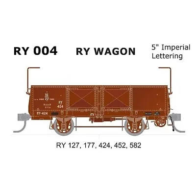 SDS HO RY004 RY Wagon Red 5  Lettering 5 Car Pack SUIT AUSCISION • $261.25