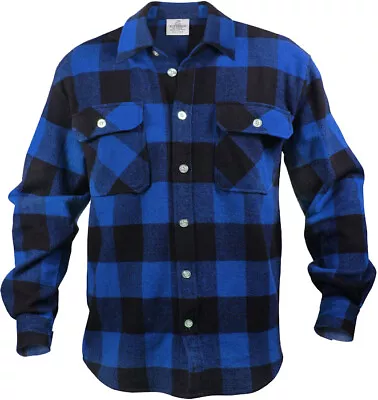 Plaid Flannel Shirt Brawny Buffalo Heavyweight Long Sleeve Checkered Lumberjack • $49.99