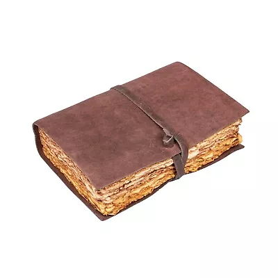 Vintage Leather Notebook A6 Fuchsia - Virgin Cotton Paper Journal  • $17.99