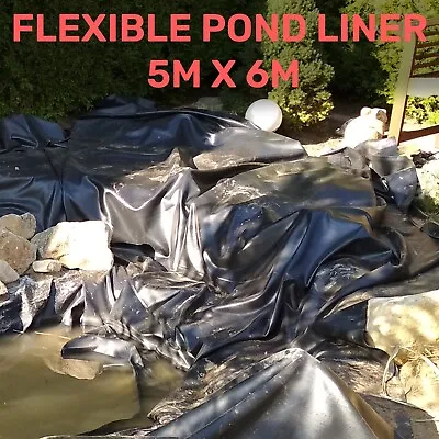 £31.89 • Buy 5m X 6m Big Garden Pond Liner Flexible & Thick 200gsm Heavy Duty Koi Fish Pond