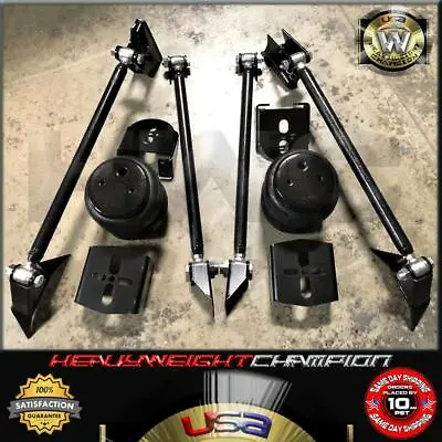 Heavy Duty Triangulated 4 Link Hot Rod Suspension Kit 2600 Air Bags & Rear Mount • $338.50