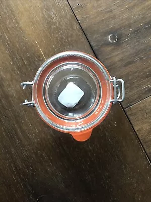 Glass Storage Jar Food Preserving Container Clip Lid 125ml Orange Seal • $20