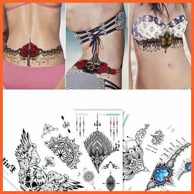 1Sheet Chest Flash Tattoo | Large Flower Shoulder Arm Body/Back Art Stickers • $25