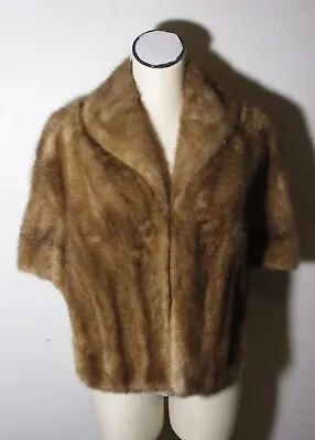 Women's MURPHY'S Brown 100% Mink Fur Cape Shawl Jacket Size S/M • $84