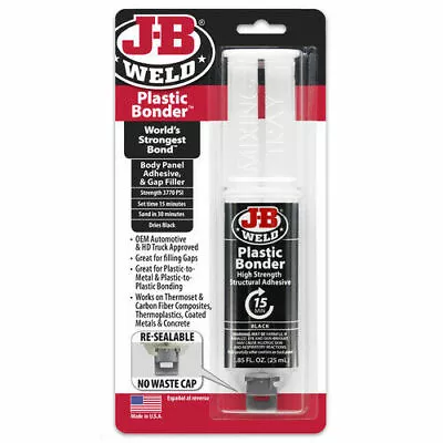 J-b Weld Plastic Bonder™ Syringe - Black Filler Adhesive Glue- Jb - 50139 • $13.50