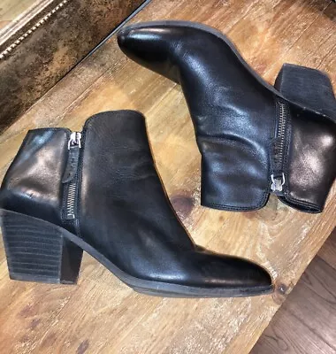 Frye Womens Boots Black Judith Zip Leather Booties Ankle Size 8.5 • $49.87