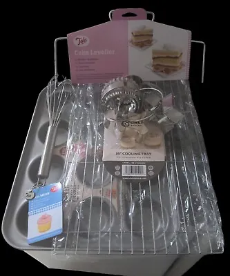 Bake Bundle! Quality Brands Muffin Tray Cooling Tray Whisk Cake Level & Cutters  • £8.95