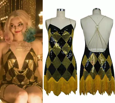 Harley Quinn Sequins Club Dress Backless Dress Suicide Squad Cosplay Costume • £61.92