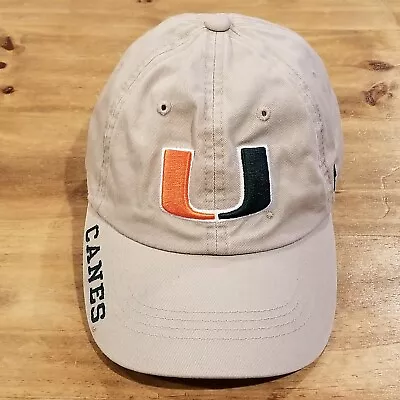 Miami Hurricanes Hat Cap Strap Back Russell Athletic Brown Beige Casual Cotton • $7.96