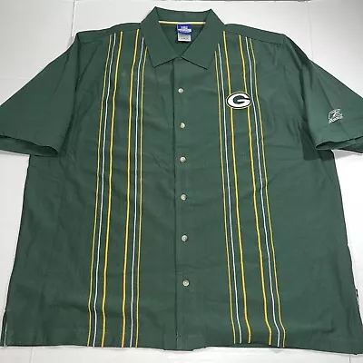 Green Bay Packers Reebok Shirt XL NFL Team Apparel Button Up Camp Hawaiian • $20