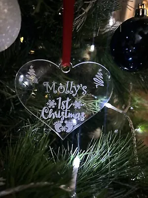Personalised Christmas Tree Decoration Babys First Xmas Bauble Gift • £4.99