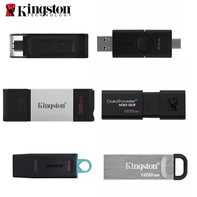 $82.95 • Buy USB Flash Drive 3.2 Kingston Data Traveler Memory Stick 32GB 64GB 128GB 256GB