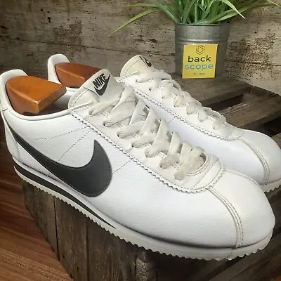 Nike Classic Cortez OG Leather (2016) VTG Forrest Gump Retro White Black - UK9 • £59.99