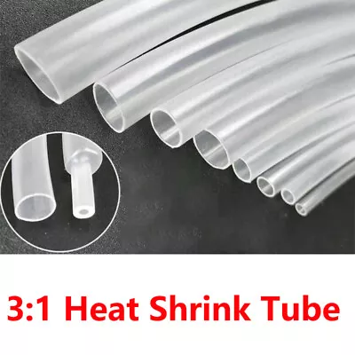 1.6mm~50mm Clear 3:1 Heat Shrink Tube Adhesive Glue Lined Heatshrink Sleeving   • $92.25