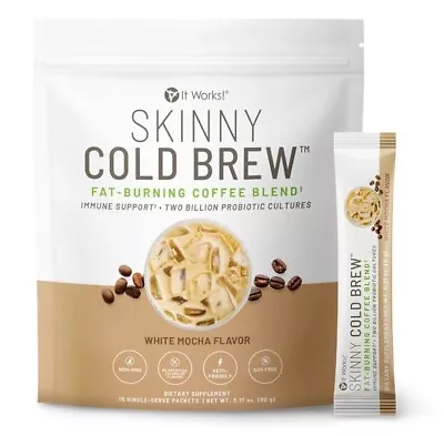 NEW! It Works Skinny Cold Brew Fat Burning Coffee Blend White Mocha 15 Packets • $44.50