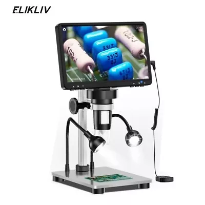 Elikliv 7'' LCD Digital Microscope 1200X Screen 12MP Soldering Microscope Adults • $76.58