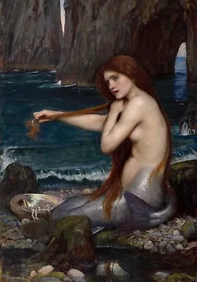 A Mermaid By John William Waterhouse Giclee Canvas Print In Various Sizes • $9.99