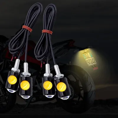 4X Universal Mini Motorcycle LED Turn Signals Indicator Amber Blinker Light Lamp • $9.79