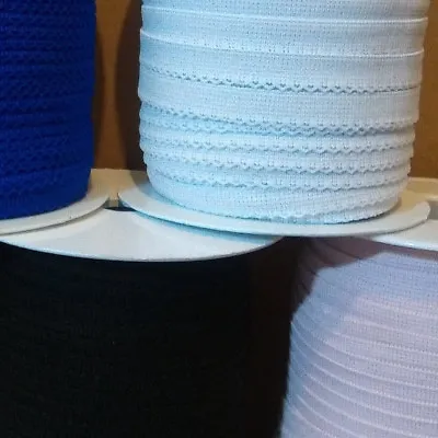 2m  -SCALLOP/ PICOT EDGE LIGHT LINGERIE ELASTIC Width-14mm (5-Colours) • £2.49