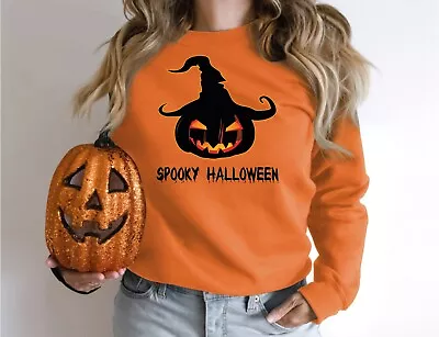 Happy Halloween Pumpkin Tee Witch  Season Unisex Sweatshirt  Spooky Halloween • £10.69