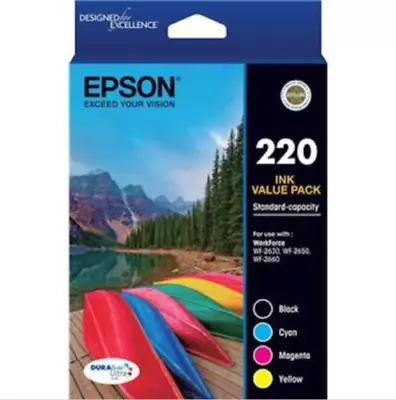 Genuine Epson 220 4-ink Value Pack For WF-2630/WF-2650/WF-2660/XP-420 • $69.85