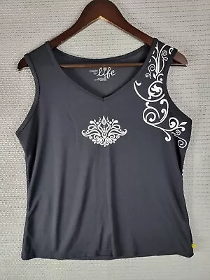 Made For Life Tank Top Size Large Active Running Workout Funky • $13