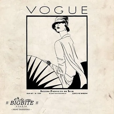 £15.30 • Buy WATER DECAL: Art Deco Vintage VOGUE Magazine Cover Furniture Print Transfer #054