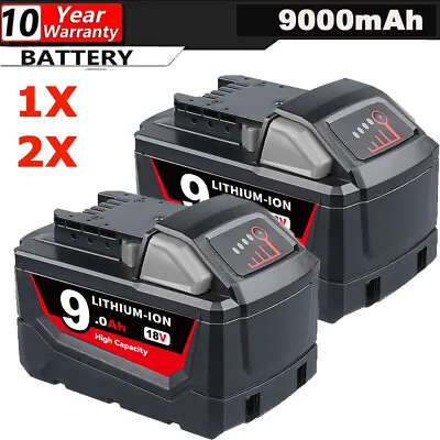 2X For Milwaukee For M-18 Lithium XC 9.0AH Extended Capacity Battery 48-11-1890 • $69.92