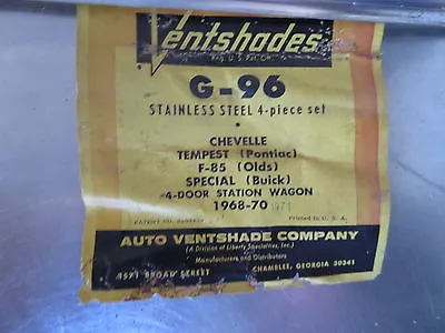 $39.99 • Buy Ventshades G-96, 1968-71 Chevelle/Tempest/F-85/Special, NOS, Never Used, RARE