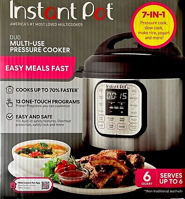 Instant Pot 6qt Duo 7-in-1 Pressure Cooker Slow Cooker Rice Cooker Steam-NEW! • $54.99