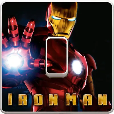 Marvel Iron Man Cartoon Light Switch Vinyl Sticker Decal Skin Kids Bedroom #24 • £1.99