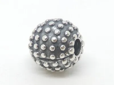 Retired Pandora Sterling Silver Studded Clip  791012OX • £35