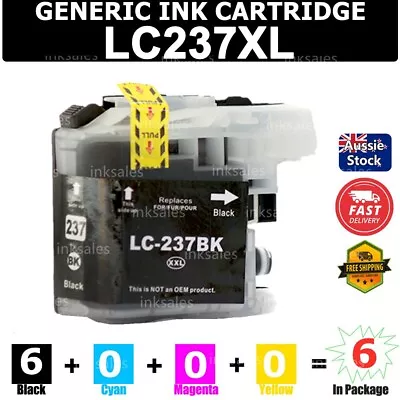 6x LC237XLBK LC-237 XL Black Generic Ink For Brother MFC-J4620DW DCP-J4120DW • $22.90