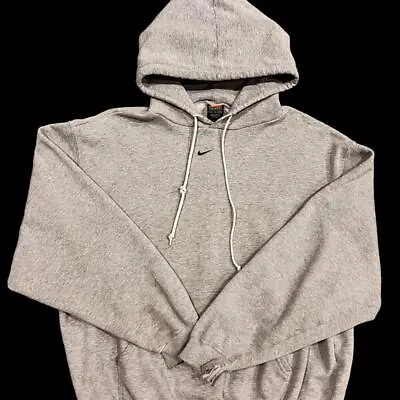 VTG 90s Nike Gray Center Swoosh Hoodie Sweat Shirt Travis Scott XL • $37.95