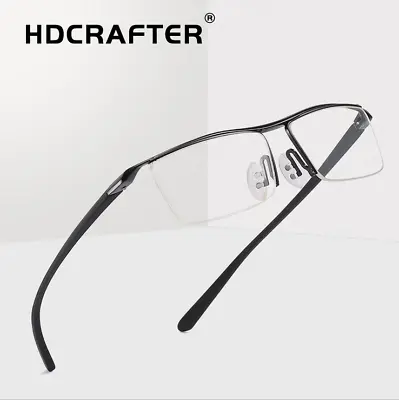 Men's Rimless Memory Titanium Optical Eyeglasses Classic Spectacles Frame Hot • £9.59