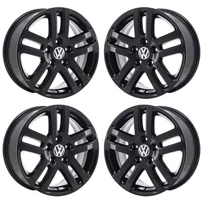 16  Volkswagen Jetta Gloss Black Exchange Wheels Rims Factory Oem 69812 2005-... • $625.50