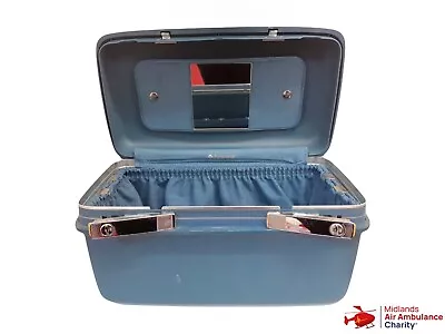 Vintage Samsonite Silhouette Vanity Cosmetics Case Hard Shell Blue With Key • £25