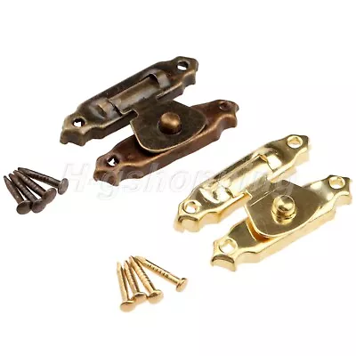 5/10Pcs Retro Mini Jewelry Gift Box Hasp Latches Catch Wooden Case Lock Hardware • $5.49