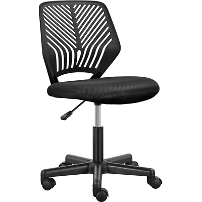 Modern Office Chair Armless Computer Swivel Chair With Back Support For Home Use • £19.99