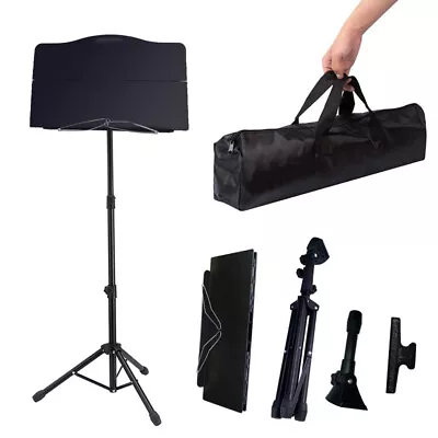 Folding Professional Sheet Music Stand Tripod Stand With Carrying Bag &  Light • $28.99