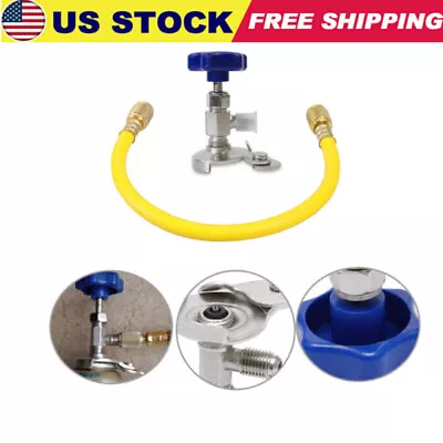 A/C R12 R22 Can Tap Tapper Refrigerant Charging Recharge Hose Valve Kit Tools - • $12.59