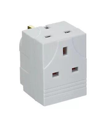 2 Way Gang Mains Wall Adaptor Multi-Purpose Block Socket Splitter UK Plug 13A • £4.99