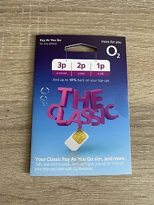 O2 Sim Card - New And Sealed Classic O2 Pay As You Go 02 O2 PAYG SIM Alarm Watch • £0.99